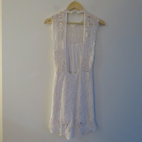 INTIMATELY FREE PEOPLE Daydream White Lace Bodycon Dress Fairy Boho - Size S - Picture 10 of 14